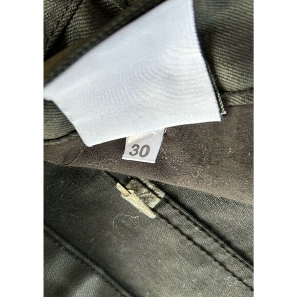 DNM Collection NYC Waxed Moto Jeans Mens Size 30 Black Biker Stacked Denim - Picture 8 of 12